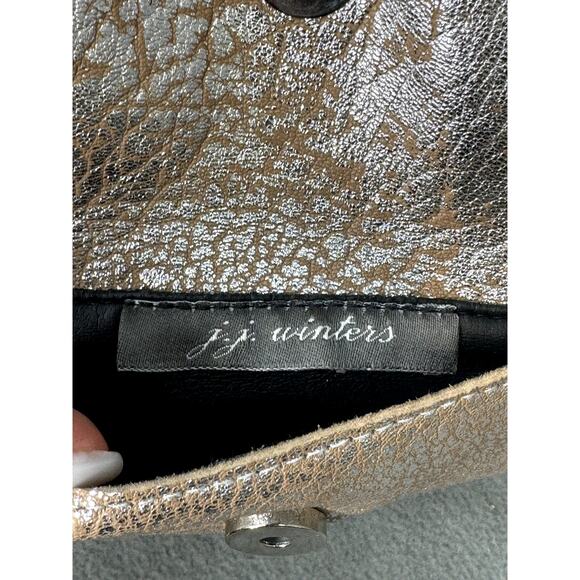 JJ Winters Crossbody Chain Leather Snake Embossed Gold - Picture 4 of 4